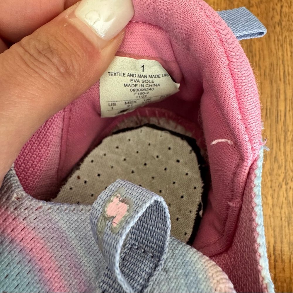 Skechers Pink and Blue Knit Mesh Slip-On Sneakers. Size Kid’s 1 - Picture 6 of 10
